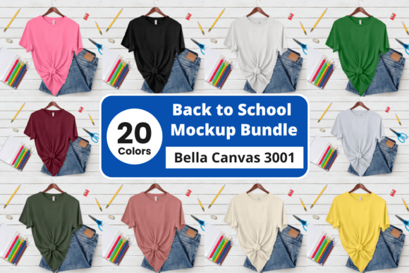 Download Back to School Bella Canvas Mockup Pack - Premium Bundle