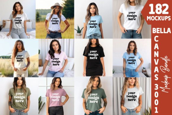 Download Bella Canvas 3001 Tshirt Mockup Bundle - Premium Resources