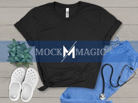 Download Black Bella Canvas 3001 Nurse Mockup PNG - Premium Resources